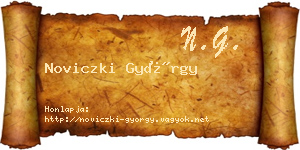Noviczki György névjegykártya
