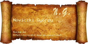 Noviczki György névjegykártya